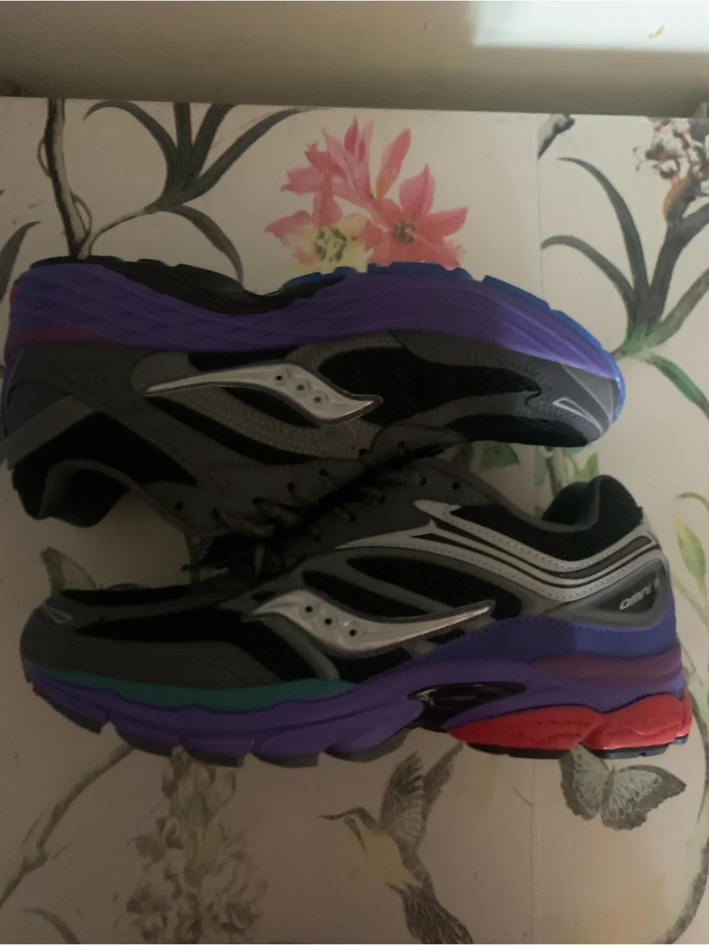 Saucony Black Sneakers with Purple, Teal & Red Accents